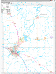 Eau Claire Metro Area Wall Map Premium Style 2026